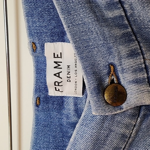 FRAMELe Palazzo High Rise Cropped Wide Leg Jeans in Galeston Size 27 - Picture 6 of 16